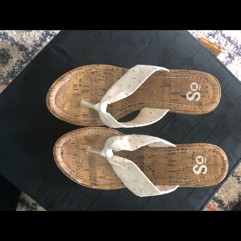 SO  Cork 3 inch Thong Sandals Size 6.5